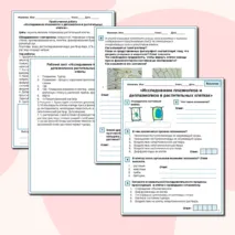 Рабочий лист + лабораторная работа «Исследование плазмолиза и деплазмолиза в растительных клетках» 10 класс (углубленный уровень)