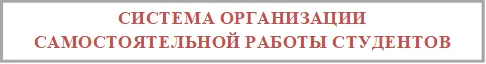 СИСТЕМА ОРГАНИЗАЦИИ САМОСТОЯТЕЛЬНОЙ РАБОТЫ СТУДЕНТОВ

