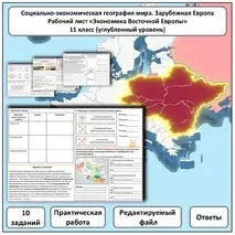 Рабочий лист по географии «Экономика Восточной Европы. Практическая работа» (углубленный уровень)