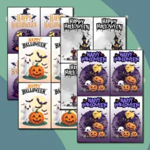 Открытки с пожеланиями на английском языке «Хэллоуин» (Happy Halloween).