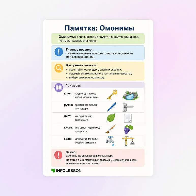 Жадынама «Омонимы»