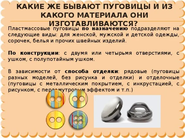 Когда появились пуговицы? - Технология - 6 класс