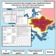 Рабочий лист по географии «ПГП и ЭГП Восточной Европы. Практическая работа» (углубленный уровень)