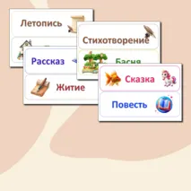 Опорные карточки-памятки по литературному чтению “Жанры литературы”