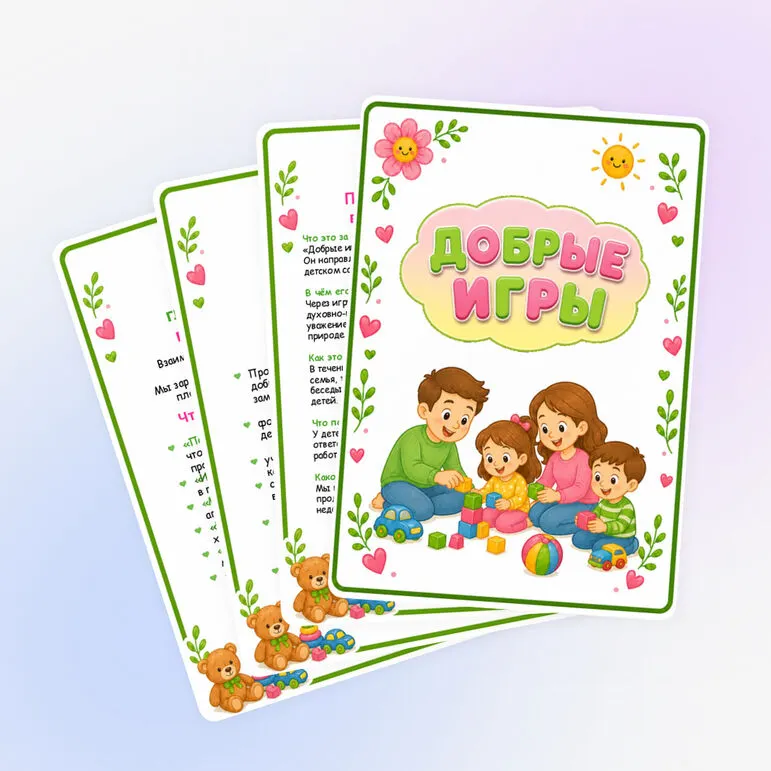 Папка-передвижка для родителей «Добрые игры»