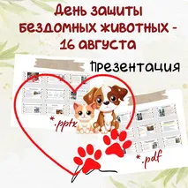 Презентация «Международный день защиты бездомных животных — 16 августа»