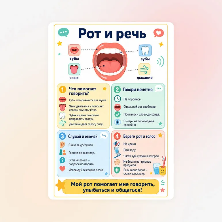 Памятка «Рот и речь»