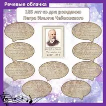Речевые облачка «185 лет со дня рождения П.И. Чайковского»