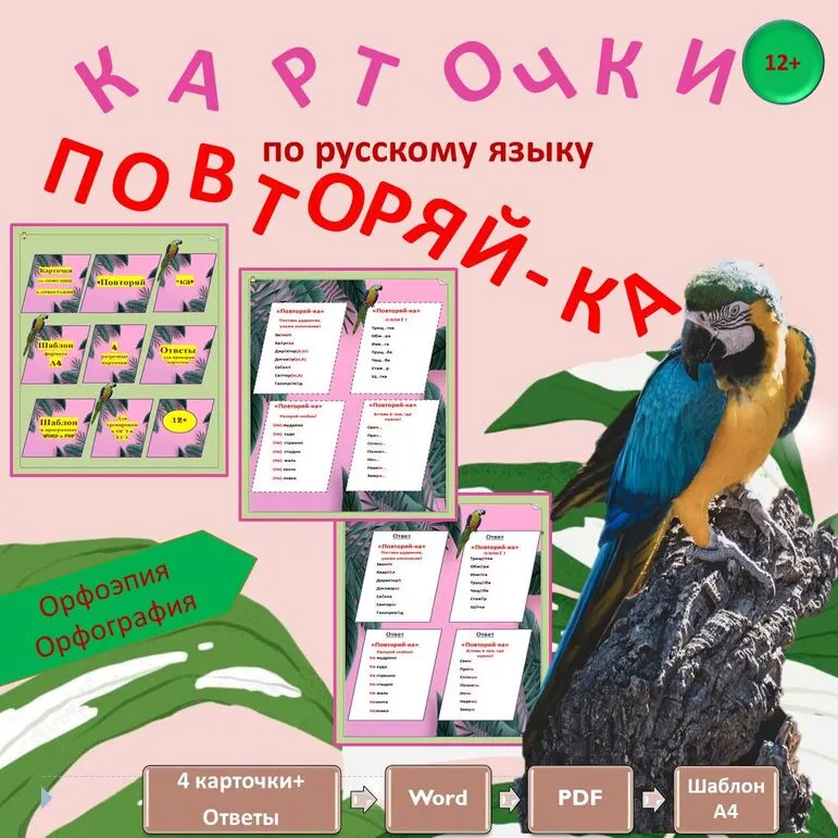Карточки по русскому языку по Орфоэпии и Орфографии