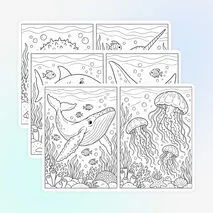Всемирный день моря | Раскраски «Морские обитатели» для детей | 20 раскрасок А5 | Море, океан, морские животные