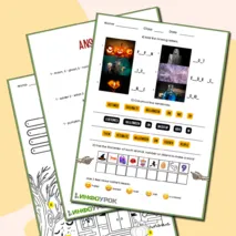 Halloween Worksheet. Рабочий лист на английском языке на тему 