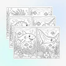 Всемирный день моря | Раскраски «Морские обитатели» для детей | 20 раскрасок А5 | Море, океан, морские животные