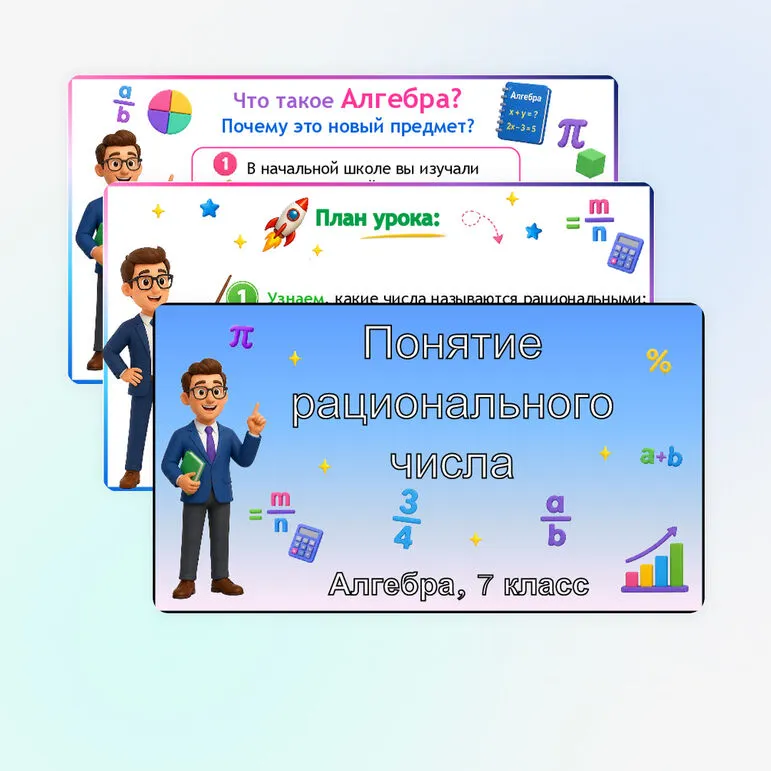 Презентация «Понятие рационального числа». Алгебра, 7 класс