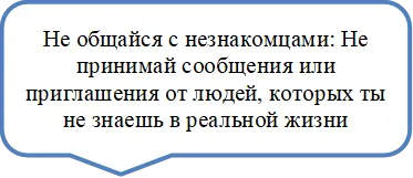 Не общайся с незнакомцами: Не принимай сообщения или приглашения от людей, которых ты не знаешь в реальной жизни