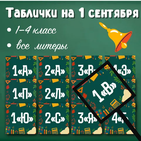 Таблички на линейку на 1 сентября для начальной школы (все литеры). Таблички на линейку ко Дню знаний для 1-4 класса