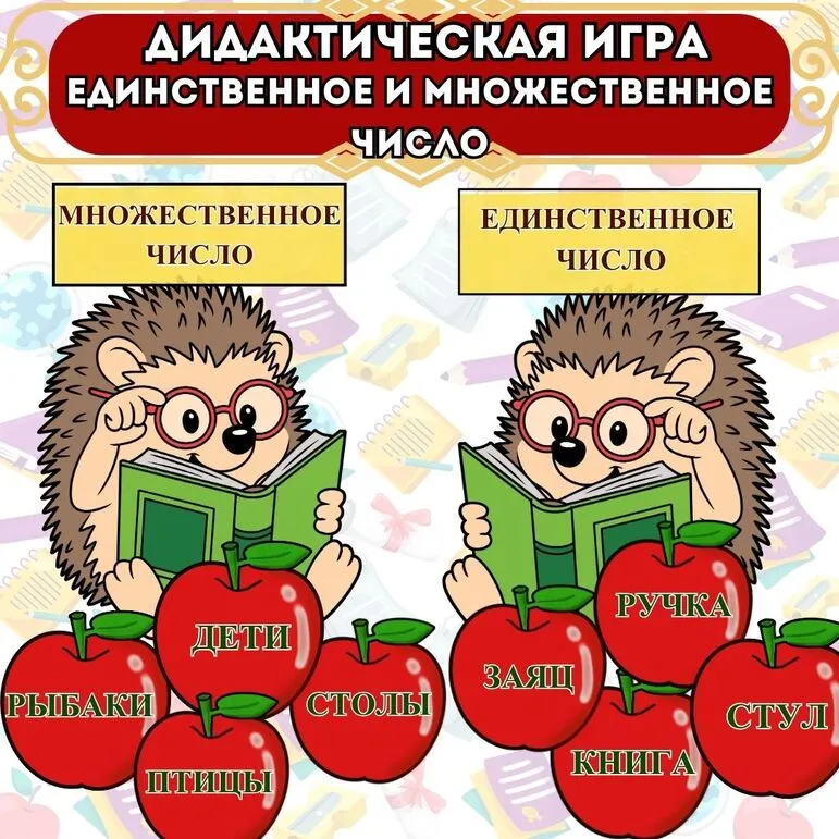 Дидактическая игра «Единственное и множественное число»