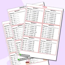Карточки-пятиминутки по математике 