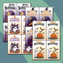Открытки с пожеланиями на английском языке «Хэллоуин» (Happy Halloween).