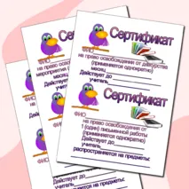 Сертификаты для поощрения обучающихся