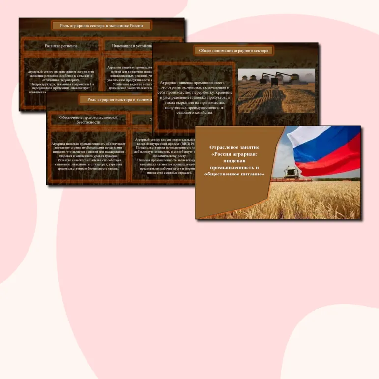 Россия мои горизонты. Презентация по теме Отраслевое занятие «Россия аграрная: пищевая промышленность и общественное питание», 6 - 11 класс.