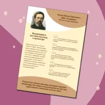 165 лет со дня рождения А.П. Чехова. Оформление кабинета, стенда (плакат, речевые облачка)