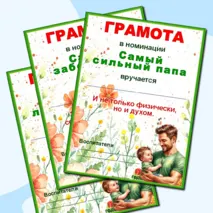 Грамоты по номинациям ко Дню отца.