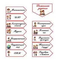 Указатели предметов на доску. Начальная школа. Добавлен редактируемый файл.