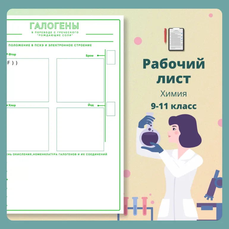 Рабочий лист. Химия. Тема: 