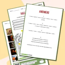 Halloween Worksheet. Рабочий лист на английском языке на тему 