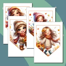 Осенние флажки для оформления (класса, группы, кабинета).