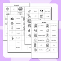 Карточки по словам Module 1, Module 2 