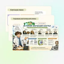 Презентация + рабочий лист «Растительная клетка, её изучение»