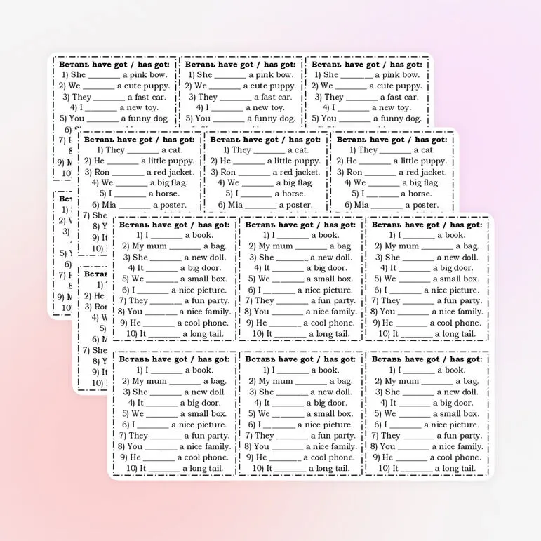 Карточки по английскому языку 