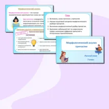 Презентация по русскому языку «Морфологический анализ причастия» (7 класс)