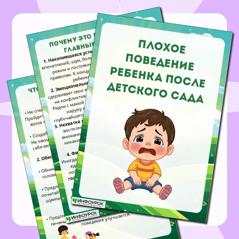 Папка-передвижка «Плохое поведение ребенка после детского сада»