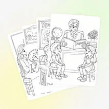 Раскраски ко Дню учителя. Набор для учеников начальной школы