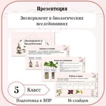 Презентация «Эксперимент в биологических исследованиях» 5 класс