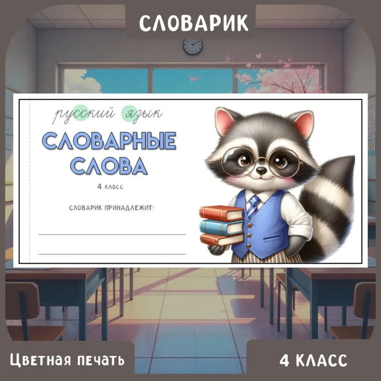 Словарик для записи слов из орфографического словаря. 4 класс. Словарные слова.
