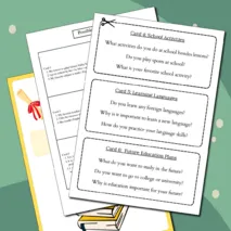 Разговорные карточки «Education (Образование)».