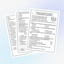 Проверочная работа по разделу 