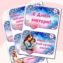 Оформление «День матери» (плакат, гексы, речевые облачка)