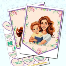 С днём Матери. День Матери. Растяжка +речевые облачка. Растяжка 