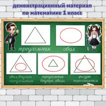 Демонстрационный материал на доску по математике по теме «Пространственные отношения и геометрические фигуры» 1 класс