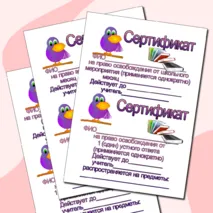 Сертификаты для поощрения обучающихся