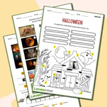 Halloween Worksheet. Рабочий лист на английском языке на тему 