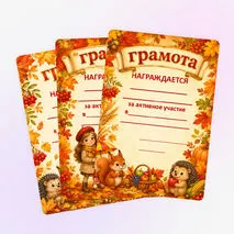 Осенние грамоты. Грамоты к осенним мероприятиям