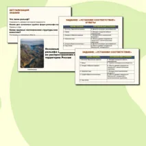 Основные формы рельефа и особенности их распространения на территории России