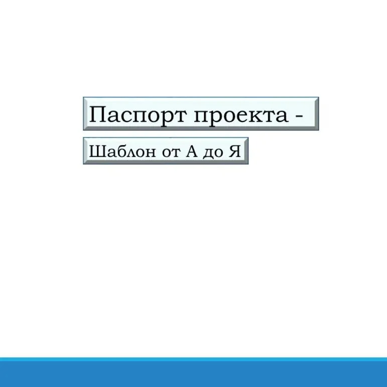 Паспорт проекта - шаблон от А до Я