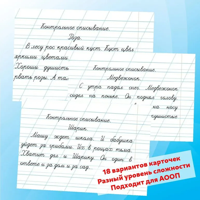 Карточки для контрольного списывания (18 вариантов)