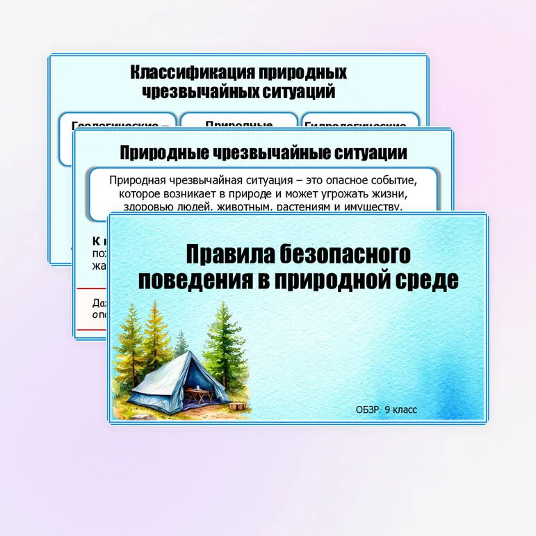 Презентация «Правила безопасного поведения в природной среде». ОБЗР. 9 класс